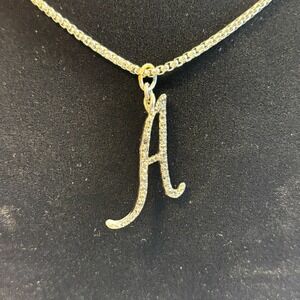 Necklace Alphabet Initial A Personalized 2000s Retro 18 inch